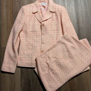 Chic Peach Blazer Suit Set